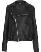 Topshop Premium Leather Biker Jacket By Boutique - Lyst
