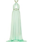 Balmain Crystal Embellished Silksatin Gown - Lyst