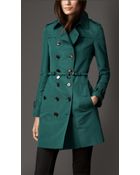Burberry Mid Length Silk Blend Faille Trench Coat - Lyst