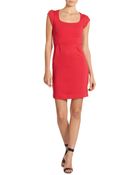 French Connection Georgia Ruched Cap Sleeve Dress - Lyst