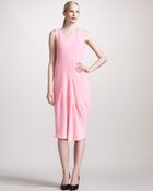 Jil Sander Navy Architectural Crepe Dress - Lyst