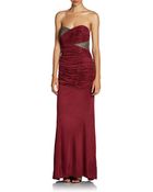 Kay Unger Ruched Jersey Strapless Evening Gown - Lyst
