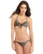 Letarte Cheetahprint Halter Bikini Top - Lyst
