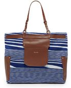 Missoni Fiammato Striped Tote/Blue - Lyst
