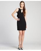 Rachel Roy Black Woven Drape Back Shift Dress - Lyst