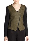 Tibi Metallic Tweed Moto Jacket - Lyst