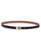 Tory Burch Mini Rotating Logo Leather Belt - Lyst