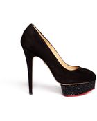 Charlotte Olympia Strass Platform Suede Pumps - Lyst