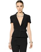 Alexander McQueen Viscose Leaf Crepe Short Sleeve Jacket - Lyst