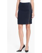 Anne Klein Zip Detail Pencil Skirt - Lyst