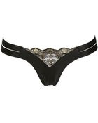 Bordelle Silk Satin Lace Thong - Lyst
