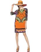 Etro Printed Silk Cady Dress - Lyst
