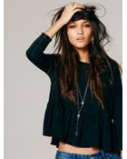 Free People We The Free Solid Peplum Tee - Lyst