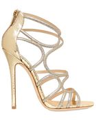 Jimmy Choo 120mm Sling Glitter Ayers Cage Sandals - Lyst