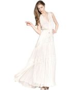 Maria Lucia Hohan Silk Muslin Crochet Long Dress - Lyst