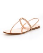 Pedro Garcia Ella Crystal Thong Sandal Rose Gold - Lyst