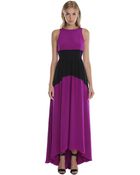 Tibi Color Block Silk Long Dress - Lyst