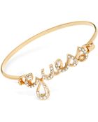 Guess Goldtone with Crystals Logo Bracelet - Lyst
