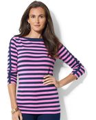Lauren by Ralph Lauren Three Quarter Sleeve Top - Lyst