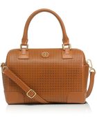 Tory Burch Robinson Perforated Middy Satchel - Lyst