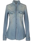 Aglini Denim Shirt - Lyst