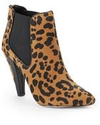 Dolce Vita Fife Leopard Print Suede Ankle Boots - Lyst