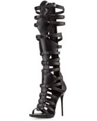 Giuseppe Zanotti Highheel Caged Knee Sandal - Lyst