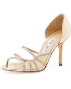 Jimmy Choo Straits Glittered Strappy Dorsay Sandal - Lyst