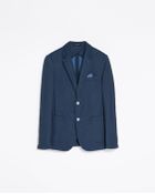 Zara Piqué Blazer With Elbow Patches - Lyst