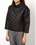 Asos Quilted Sweatshirt With Padded High Neck - Lyst