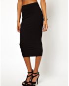 Asos Midi Pencil Skirt in Jersey - Lyst