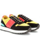 Fendi Suede and Leather Sneakers - Lyst