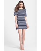 Three Dots Stripe Tunic Dress - Lyst
