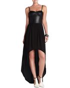 BCBGMAXAZRIA Leandra Bustier Drape Dress - Lyst