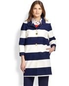 Kate Spade Franny Striped Coat - Lyst