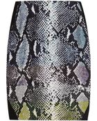 Diane von Furstenberg Mae Printed Satin-Paneled Jersey Skirt - Lyst