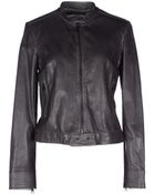 Emporio Armani Leather Outerwear - Lyst