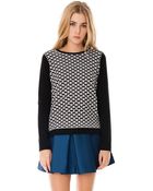 Tibi Sporty Mesh Sweater - Lyst