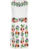 Valentino Embroidered Pleated Cady Dress - Lyst