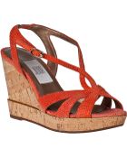 Vaneli For Jildor Delisa Wedge Sandal Orange Lizard - Lyst