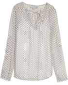 Beyond Vintage Key Hole Blouse W Gathers - Lyst