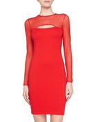 French Connection Long-Sleeve Mesh Dress - Lyst