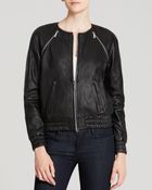 MICHAEL Michael Kors Leather Bomber Jacket - Lyst