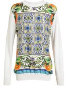Dolce & Gabbana Watercolour Print Silk Top - Lyst