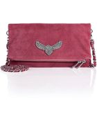 Zadig & Voltaire Suede Skull Bag - Lyst