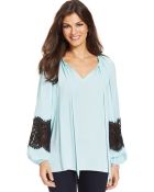 Karen Kane Lace-Trim Tunic Silhouette - Lyst