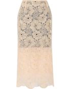 Karla Špetic Embroidered Cotton-Blend Organza Midi Skirt - Lyst