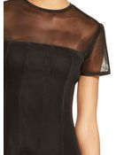 DKNY Mesh Pleated Dress - Lyst