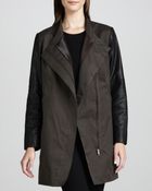 Bagatelle Water-repellent Coat with Leather Sleeves - Lyst