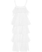 Honor White Pigment Organza Fleur De Lis Tiered Gown - Lyst